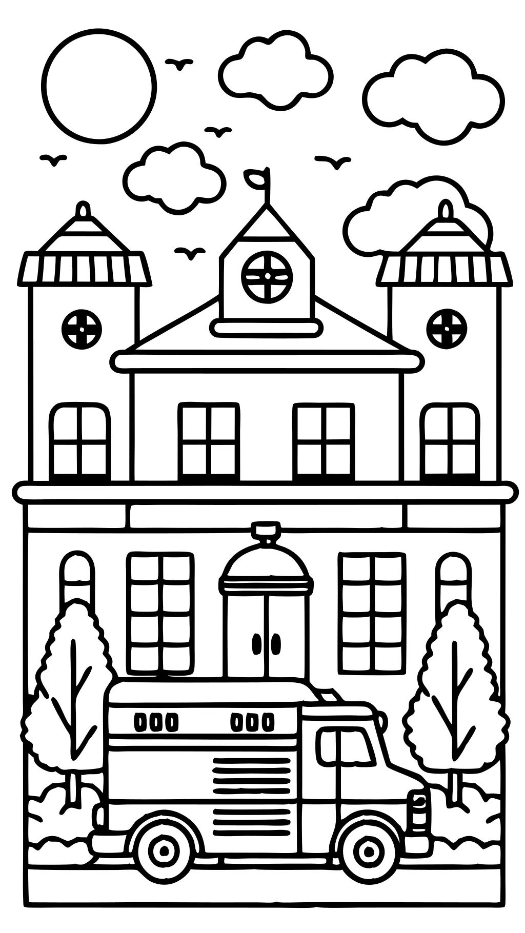 coloring pages fire station